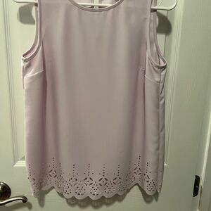 Banana Republic Purple Sleeveless Blouse with Eyelet Hem
